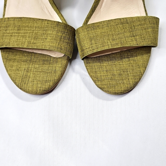 Seychelles Green Fabric Wedge Sandals Size 8.5 - Picture 3 of 8